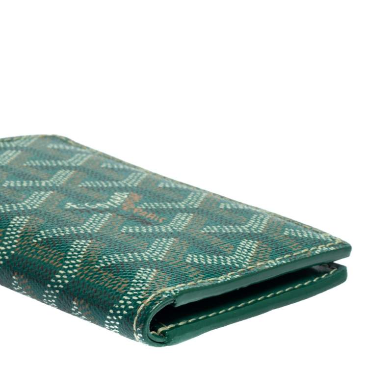 مملوكة مسبقًا Goyard Green Goyardine Coated Canvas Saint Pierre Bifold Card Holder