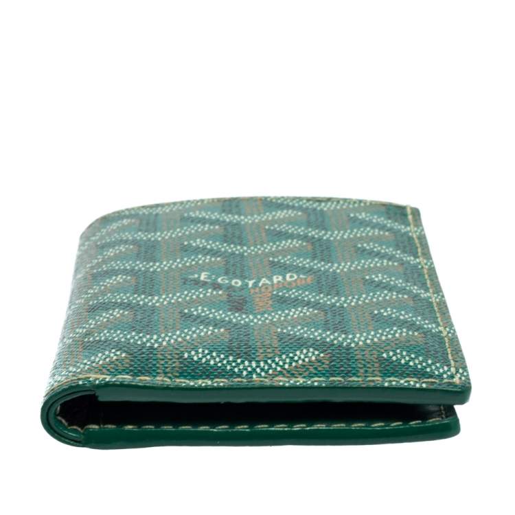 مملوكة مسبقًا Goyard Green Goyardine Coated Canvas Saint Pierre Bifold Card Holder