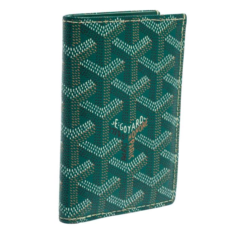 مملوكة مسبقًا Goyard Green Goyardine Coated Canvas Saint Pierre Bifold Card Holder