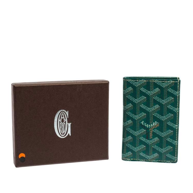 مملوكة مسبقًا Goyard Green Goyardine Coated Canvas Saint Pierre Bifold Card Holder
