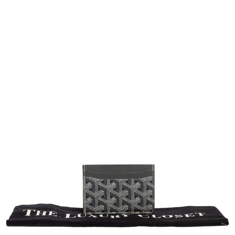 Pre Owned Goyard Grey Goyardine Coated Canvas Saint Sulpice Card Holder