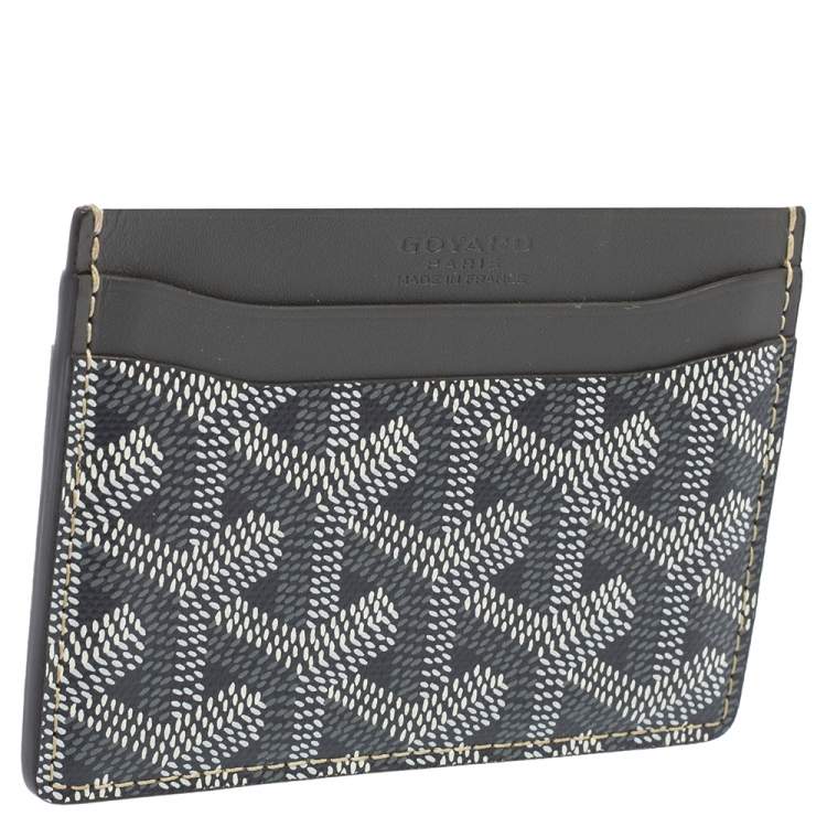 Pre Owned Goyard Grey Goyardine Coated Canvas Saint Sulpice Card Holder