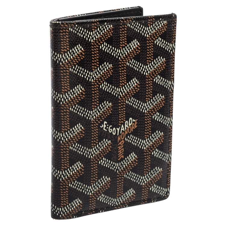 Pre Owned Goyard Black Goyardine Coated Canvas Saint Pierre Bifold Card Holder