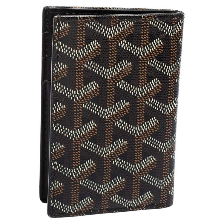 Pre Owned Goyard Black Goyardine Coated Canvas Saint Pierre Bifold Card Holder