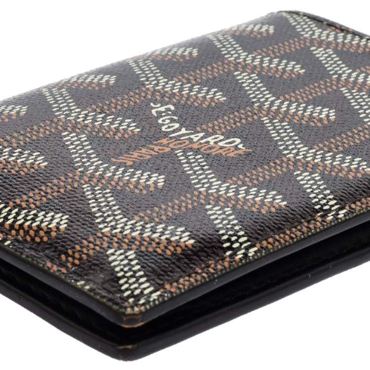 Pre Owned Goyard Black Goyardine Coated Canvas Saint Pierre Bifold Card Holder