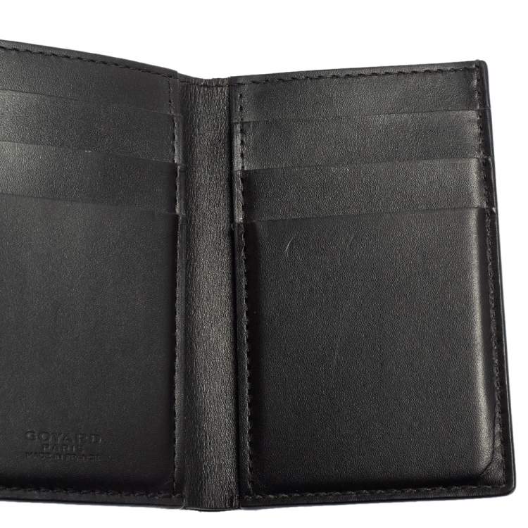 Pre Owned Goyard Black Goyardine Coated Canvas Saint Pierre Bifold Card Holder
