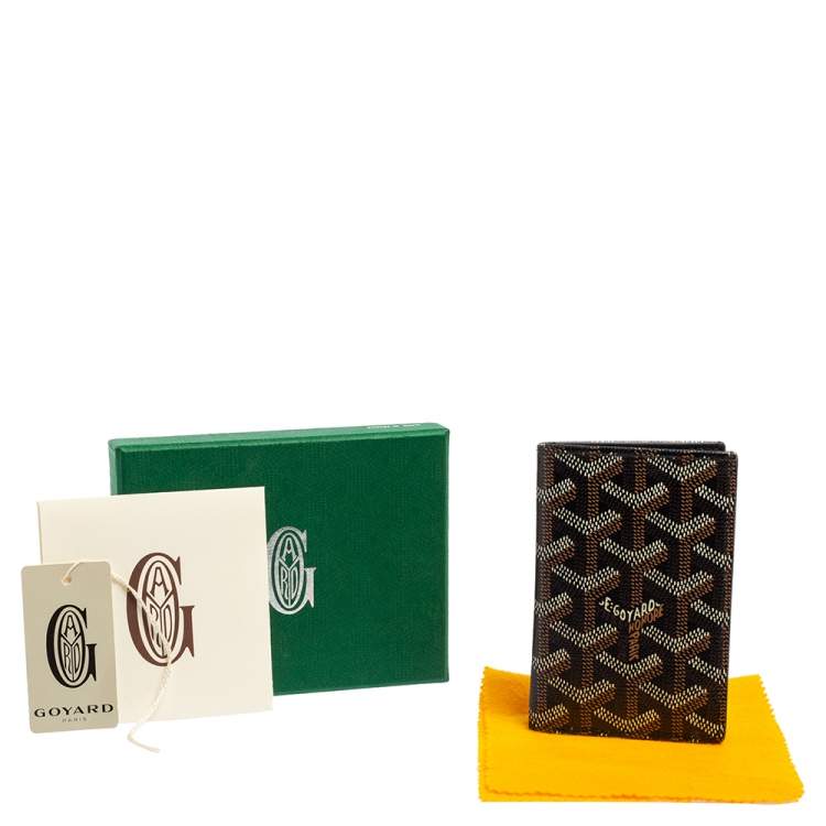 Pre Owned Goyard Black Goyardine Coated Canvas Saint Pierre Bifold Card Holder