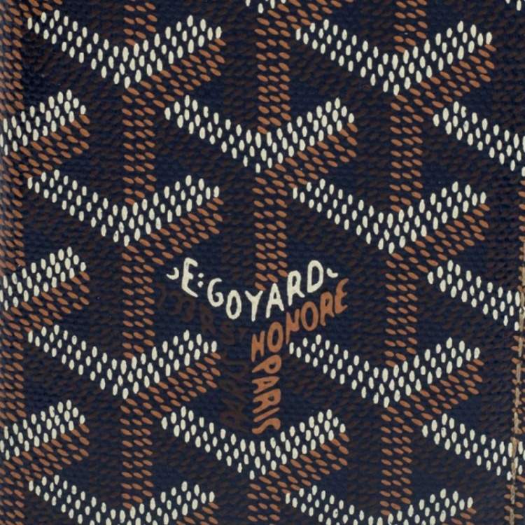 Pre Owned Goyard Navy Blue Goyardine Coated Canvas Bifold Card Holder