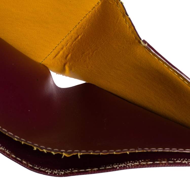 Pre Owned Goyard Burgundy Coated Canvas Victoire Bifold Wallet