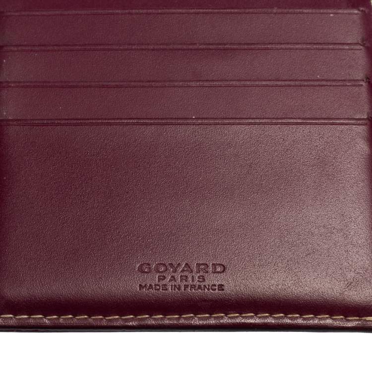 Pre Owned Goyard Burgundy Coated Canvas Victoire Bifold Wallet