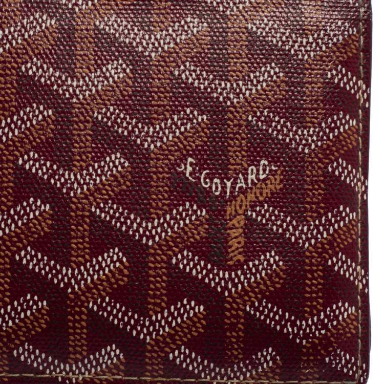 Pre Owned Goyard Burgundy Coated Canvas Victoire Bifold Wallet