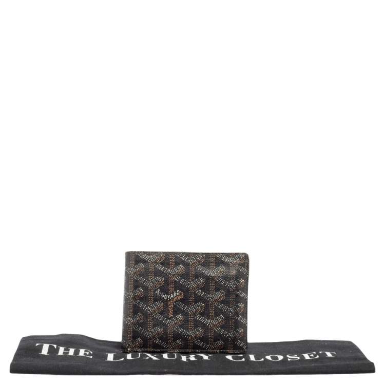 Pre Owned Goyard Brown/White Coated Canvas Victoire Bifold Wallet