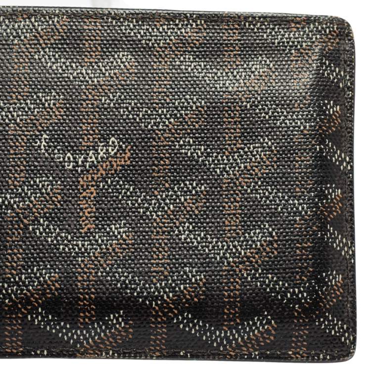 Pre Owned Goyard Brown/White Coated Canvas Victoire Bifold Wallet