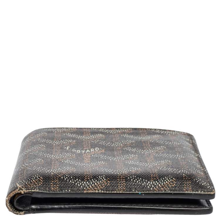 Pre Owned Goyard Brown/White Coated Canvas Victoire Bifold Wallet