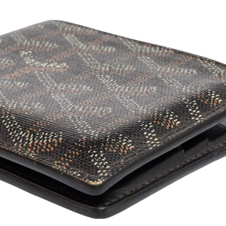 Pre Owned Goyard Brown/White Coated Canvas Victoire Bifold Wallet