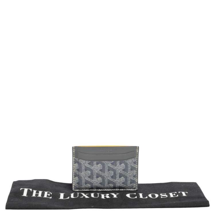 Pre Owned Goyard Grey Goyardine Coated Canvas Saint Sulpice Card Holder