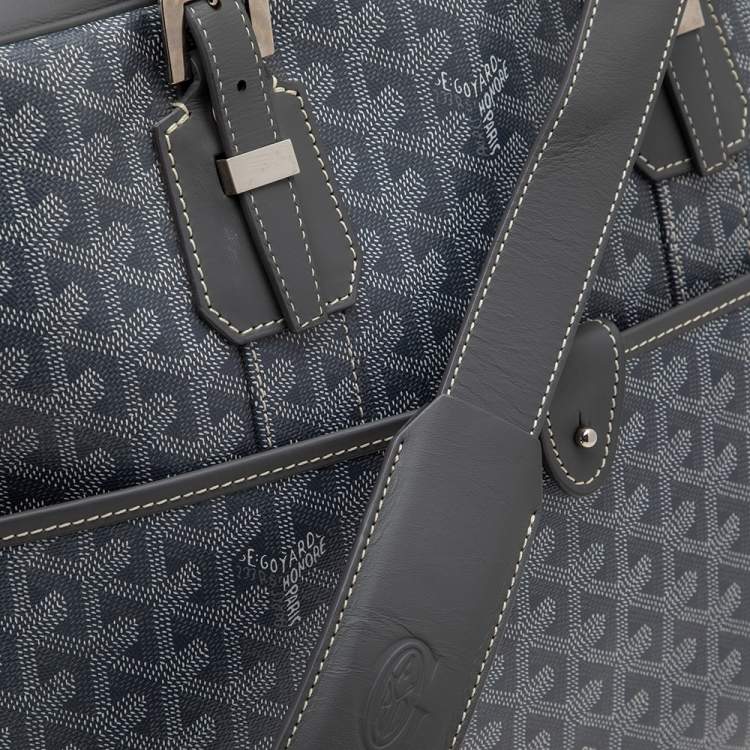 Pre Owned Goyard Grey Goyardine Canvas and Leather Ambassade MM Briefcase