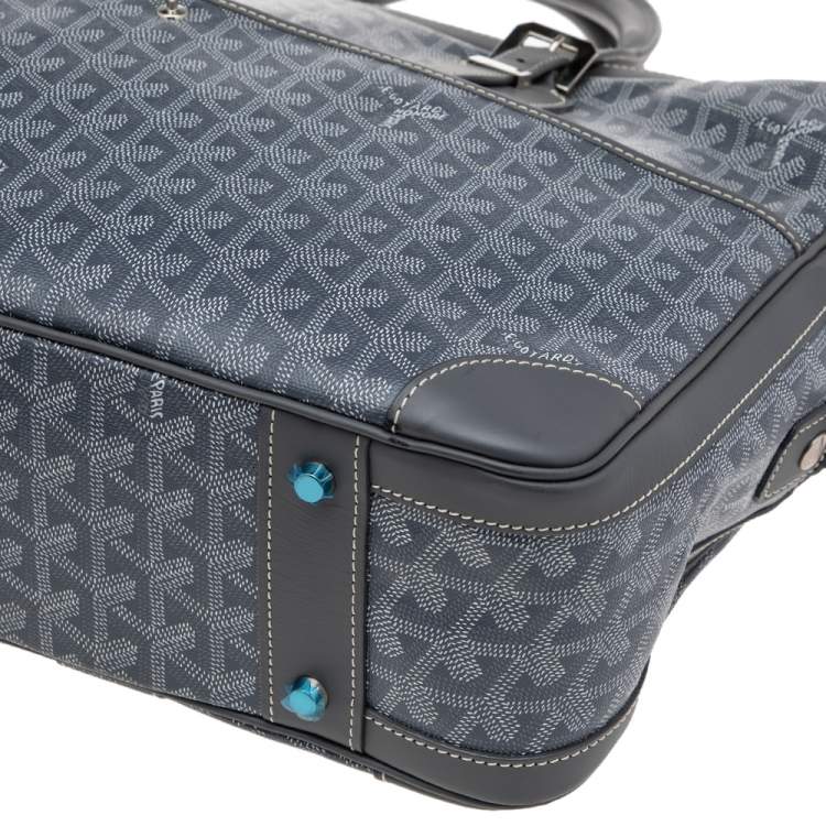 Pre Owned Goyard Grey Goyardine Canvas and Leather Ambassade MM Briefcase