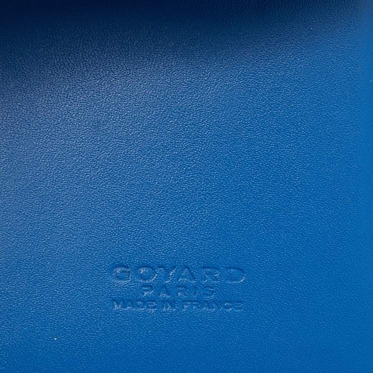 Pre Owned Goyard Blue Goyardine Coated Canvas Saint Pierre Bifold Card Holder