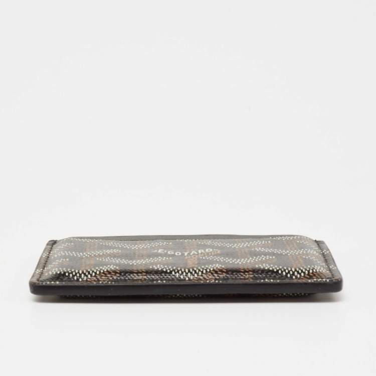 Pre Owned Goyard Black Goyardine Coated Canvas and Leather Saint Sulpice Card Holder