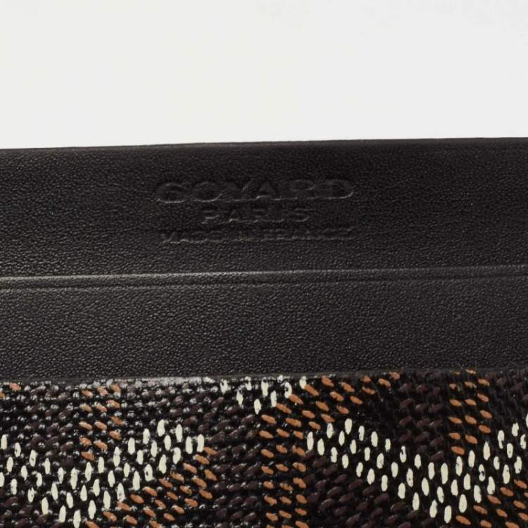 Pre Owned Goyard Black Goyardine Coated Canvas and Leather Saint Sulpice Card Holder