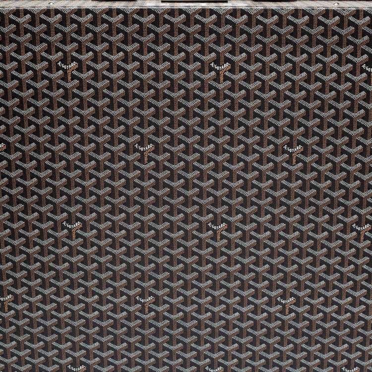 Pre Owned Goyard Black Goyardine Canvas And Leather Hotel 80 Grand Trunk Case