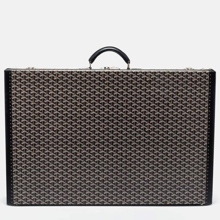 Pre Owned Goyard Black Goyardine Canvas And Leather Hotel 80 Grand Trunk Case
