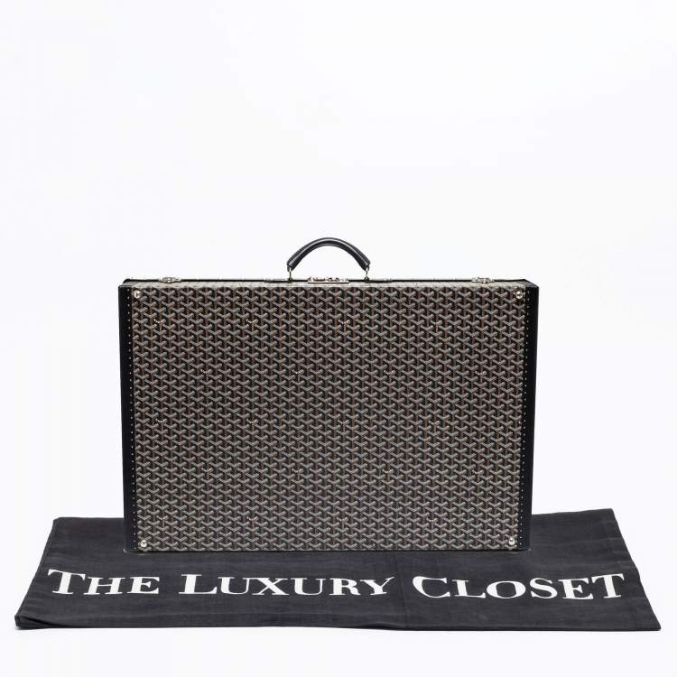 Pre Owned Goyard Black Goyardine Canvas And Leather Hotel 80 Grand Trunk Case