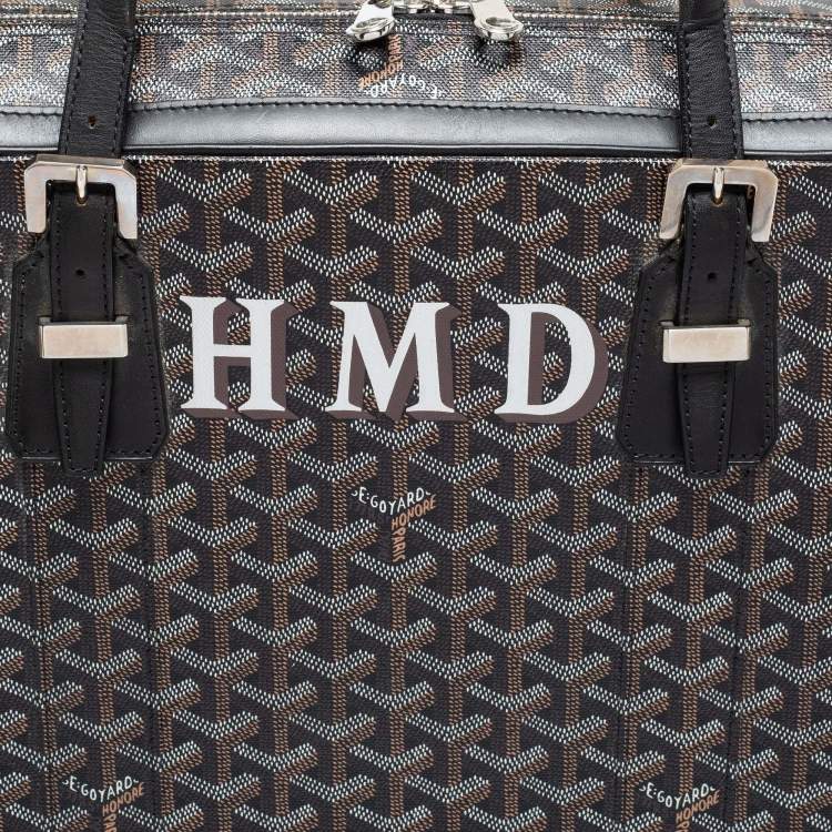 Pre Owned Goyard Black Coated Canvas And Leather Caravelle 60 Suitcase