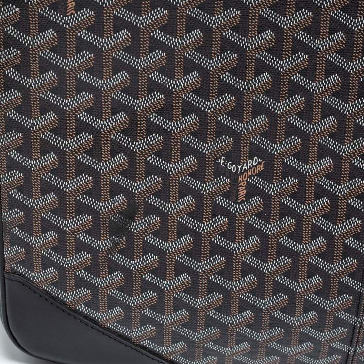 Pre Owned Goyard Black Coated Canvas And Leather Caravelle 60 Suitcase