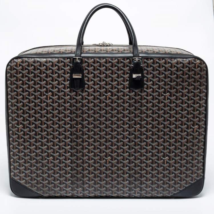 Pre Owned Goyard Black Coated Canvas And Leather Caravelle 60 Suitcase