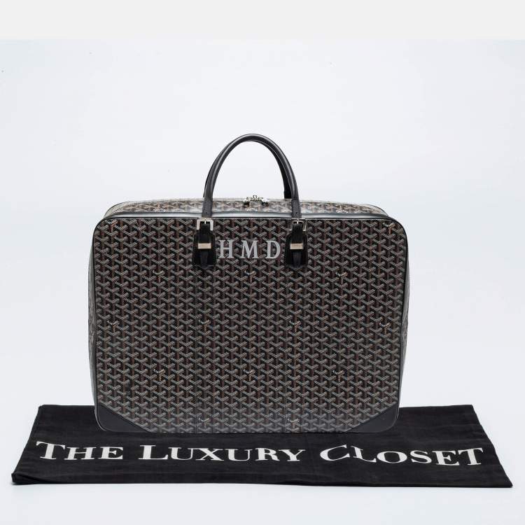Pre Owned Goyard Black Coated Canvas And Leather Caravelle 60 Suitcase