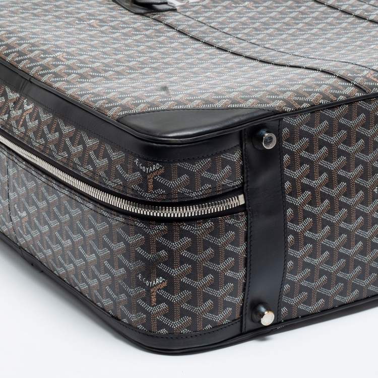 Pre Owned Goyard Black Coated Canvas And Leather Caravelle 60 Suitcase