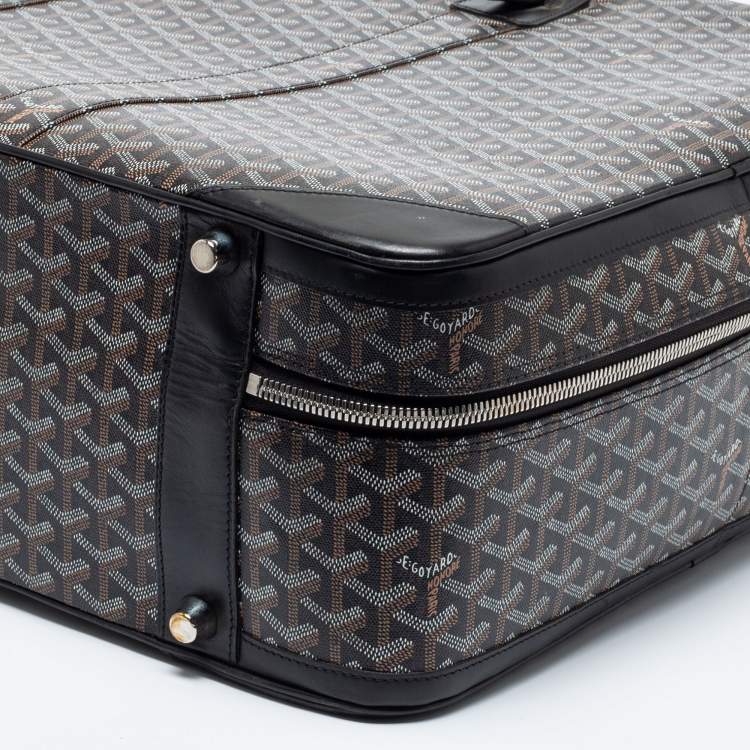 Pre Owned Goyard Black Coated Canvas And Leather Caravelle 60 Suitcase