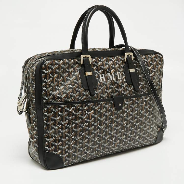 Pre Owned Goyard Black Goyardine Canvas and Leather Ambassade Briefcase