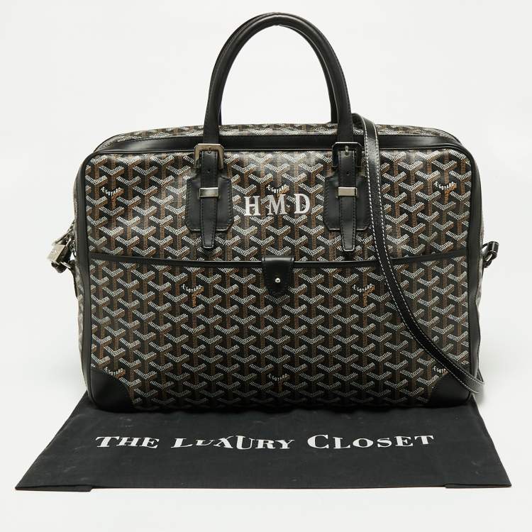Pre Owned Goyard Black Goyardine Canvas and Leather Ambassade Briefcase