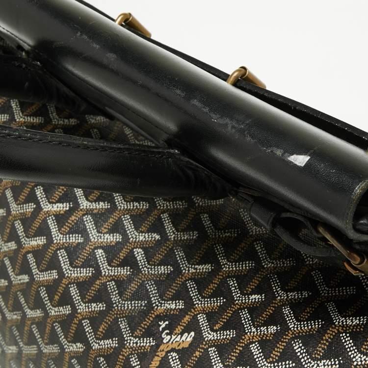 Pre Owned Goyard Black Goyardine Coated Canvas Steamer PM Bag