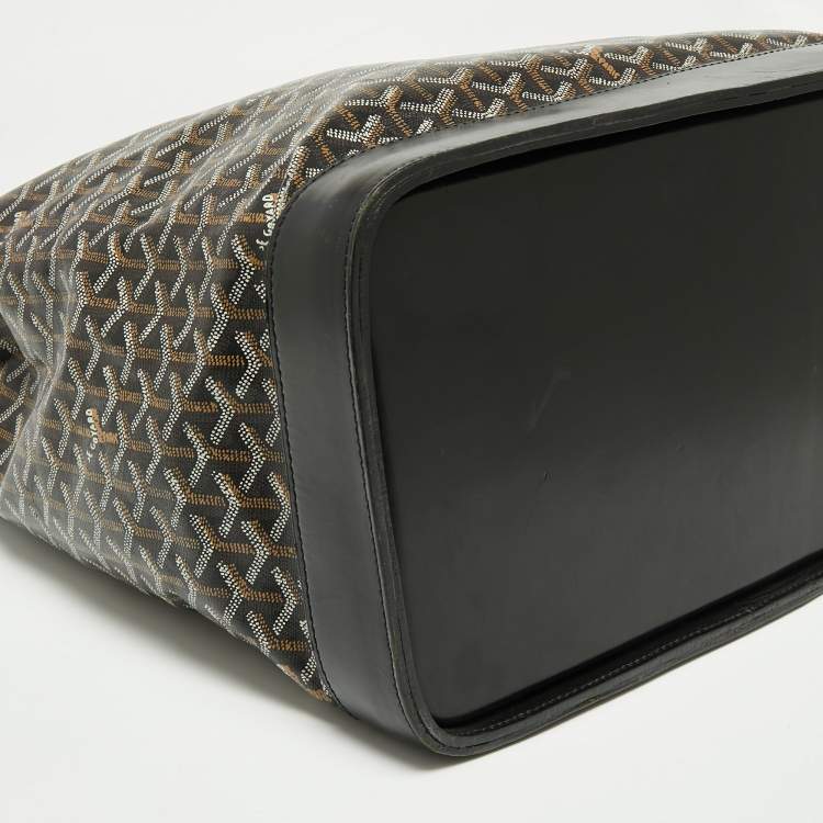 Pre Owned Goyard Black Goyardine Coated Canvas Steamer PM Bag