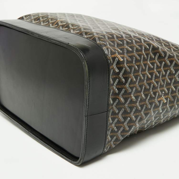Pre Owned Goyard Black Goyardine Coated Canvas Steamer PM Bag
