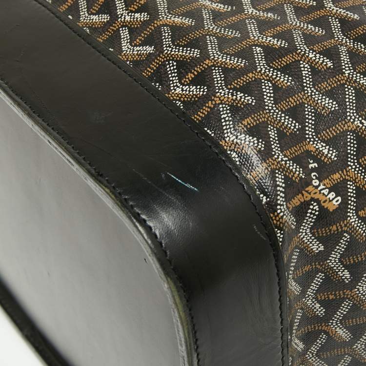 Pre Owned Goyard Black Goyardine Coated Canvas Steamer PM Bag