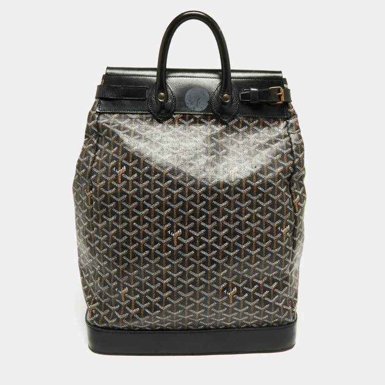 Pre Owned Goyard Black Goyardine Coated Canvas Steamer PM Bag