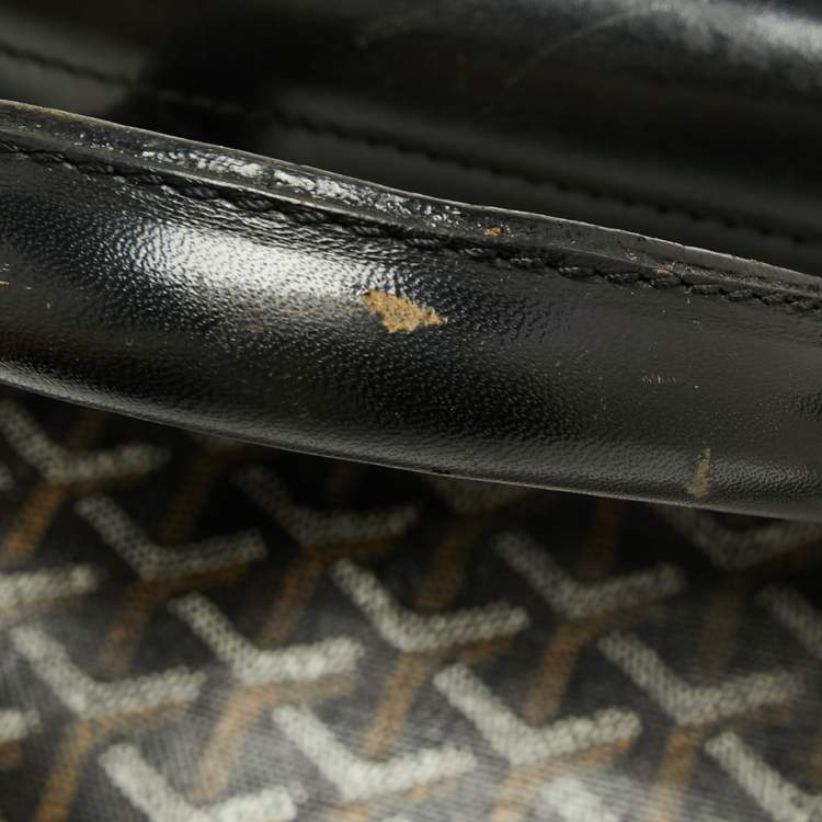 Pre Owned Goyard Black Goyardine Coated Canvas Steamer PM Bag