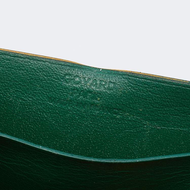 Pre Owned Goyard Green Goyardine Coated Canvas Saint Sulpice Card Holder