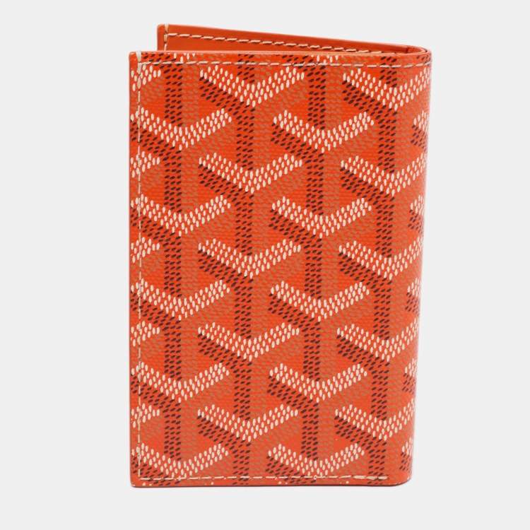 مملوكة مسبقًا Goyard Orange Goyardine Coated Canvas Saint Pierre Bifold Card Holder