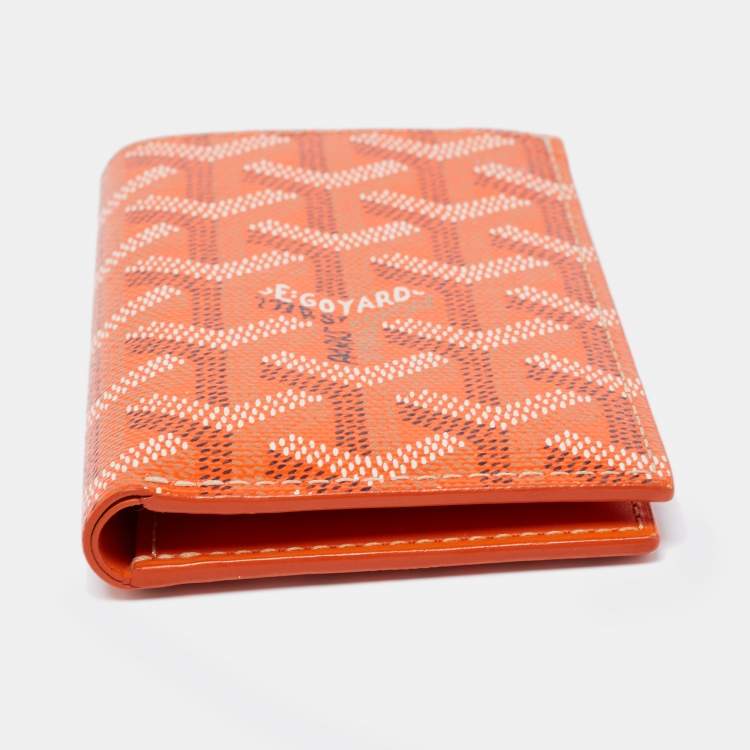 مملوكة مسبقًا Goyard Orange Goyardine Coated Canvas Saint Pierre Bifold Card Holder