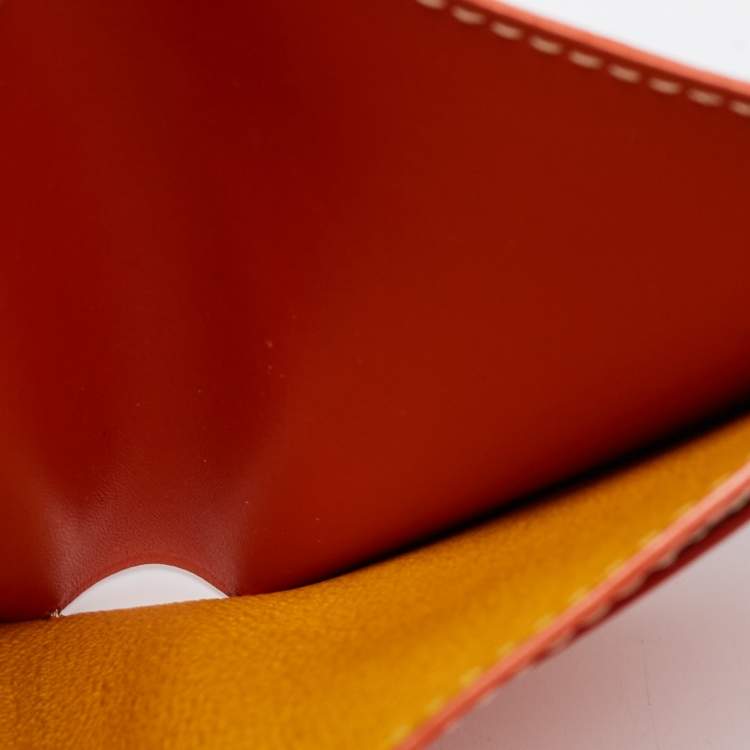 مملوكة مسبقًا Goyard Orange Goyardine Coated Canvas Saint Pierre Bifold Card Holder