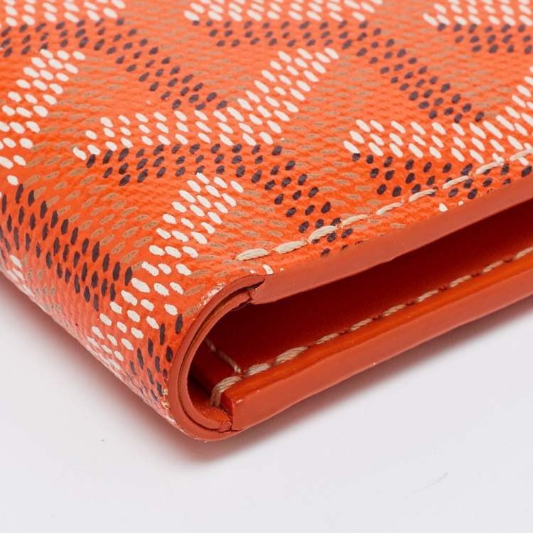 مملوكة مسبقًا Goyard Orange Goyardine Coated Canvas Saint Pierre Bifold Card Holder
