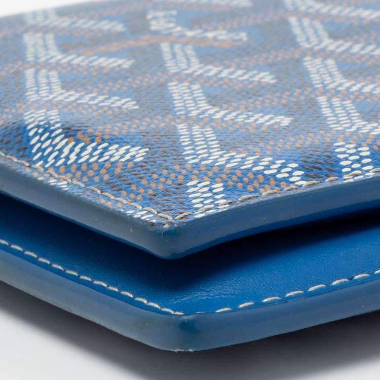 Pre Owned Goyard Blue Goyardine Coated Canvas Bi-Fold Wallet
