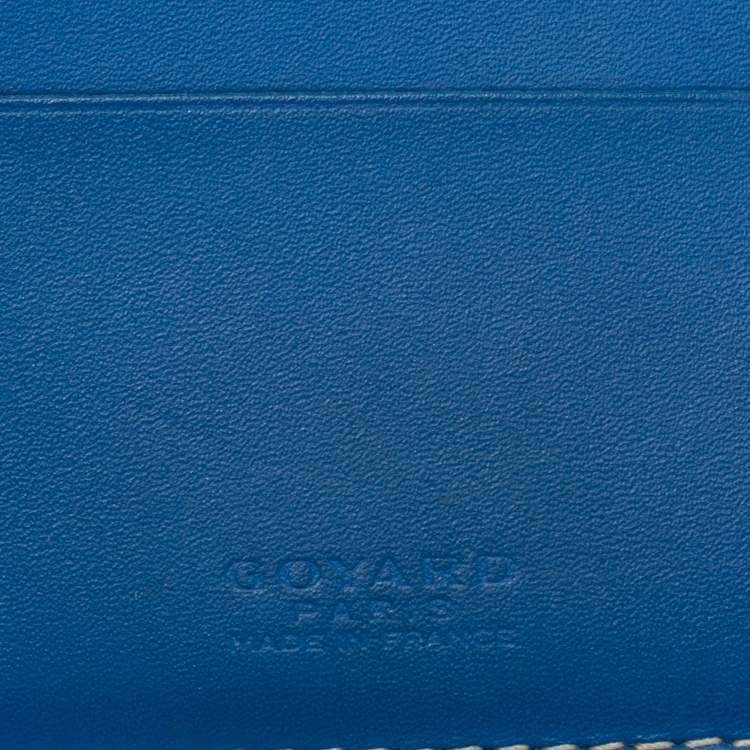 Pre Owned Goyard Blue Goyardine Coated Canvas Bi-Fold Wallet