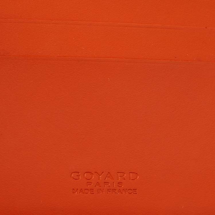 Pre Owned Goyard Orange Goyardine Coated Canvas Victoire Bifold Wallet